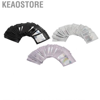 Keaostore Resealable Bag  Holographic Packaging Smell Proof Flexible Clear Window Portable for Home Lip Gloss