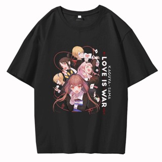 เสื้อยืดลําลอง แขนสั้น คอกลม พิมพ์ลายอนิเมะ Kaguya Sama Love Is War Kaguya Chika Miyuki Miko Ai Yuu Y2K ขนาดใหญ่ 4XL 5XL 6XL