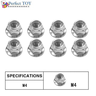 Ps น็อตล็อคหน้าแปลน ไนล่อน M4 อะไหล่ฮาร์ดแวร์ สําหรับรถแข่ง 8 ชิ้น ต่อแพ็ก