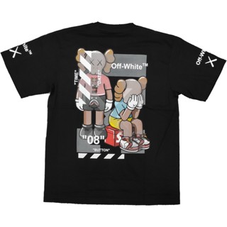 📦พร้อมส่ง ⭐ OW x Kaws x Supreme ⭐ เสื้อยืด คอกลม แขนสั้น แฟชั่น ลูกศร สุพรีม ออฟไวท์ date time 08 unisex