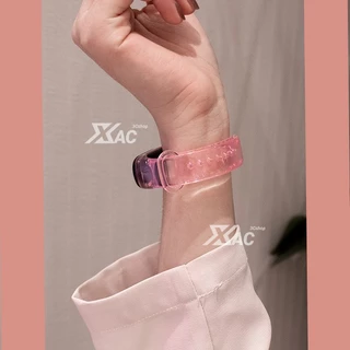 โปร่งใสสําหรับ Mi 5 6 7 8 9 สายคล้องคอสร้อยข้อมือสําหรับ Xiaomi Band 8 สายรัดข้อมือกันน้ําสีสันสดใส miband 7 สาย miband 9