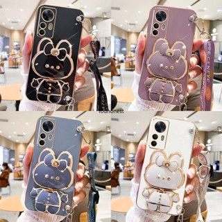 เคส Xiaomi 12 Lite เคส Xiaomi 12 Pro เคส Xiaomi 12S 12X Casing Xiaomi 12T Pro Case Xiaomi 13 Lite Cases Xiaomi 13 Ultra Cover Xiaomi Poco X3 NFC X3 Pro Case Cartoon Stand Vanity Mirror Case Bunny Rabbit Holder Crossbody Phone Strap Case KD โทรศัพท์มือถือ