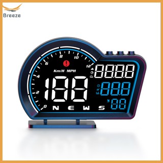 Breeze G16 จอแสดงผล HUD Head Up Beidou และ GPS Dual System Smart Gauge พร้อมเข็มทิศ KMH MPH OverSpeed Alarm