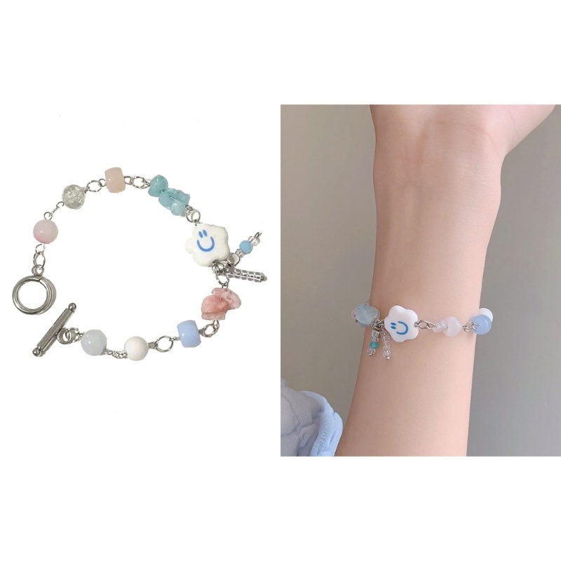 ❀❀Fine เครื่องประดับ สร้อยข้อมือ ประดับลูกปัดเมฆ สีสันสดใส สําหรับผู้หญิง Y2K