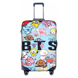 【พร้อมส่ง】BT21 ผ้าคลุมกระเป๋าเดินทาง ลายการ์ตูนตลก ล้างทําความสะอาดได้ สําหรับกระเป๋าเดินทางเด็ก 18-32 นิ้ว