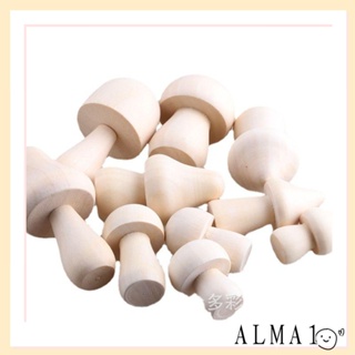 ALMA ลูกปัดไม้เปล่า ขนาดเล็ก สีสันสดใส สําหรับตกแต่งบ้าน DIY