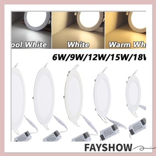 Fay ใหม่ แผงไฟสปอตไลท์ LED 6 9 12 15 18W ทรงกลม บางพิเศษ หลากสี สําหรับติดเพดาน ห้องนอน ห้องครัว บ้าน