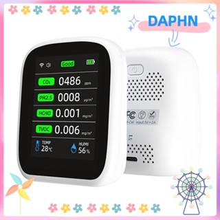 DAPHS 8-in-1 เครื่องตรวจจับคุณภาพอากาศ CO2 หน้าจอ LED คาร์บอนไดออกไซด์ แบบพกพา สําหรับ CO2 PM2.5