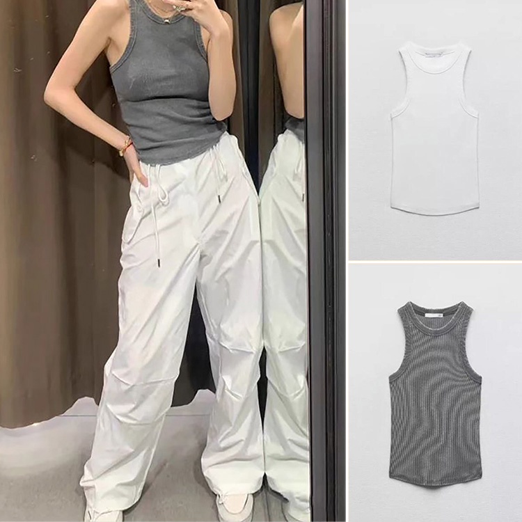 Zara 23 ฤดูร้อนสไตล์ใหม่ หลากสี ฉีกคอออกแบบเสื้อกั๊กสลิมฟิตทุกการแข่งขันสไตล์สาวร้อน3253301