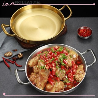 Faccfki หม้อข้าว ซีฟู้ด หม้อสเตนเลส เครื่องครัว กระทะซอส Paella Pan