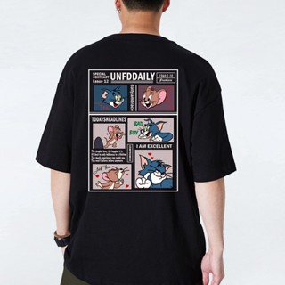 เสื้อยืดคอกลม แขนสั้น พิมพ์ลายการ์ตูน Tom and Jerry แฟชั่นฤดูร้อน สําหรับผู้ชาย และผู้หญิง ไซซ์ M-XXXXXL