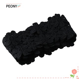 PEONYPAVILION ริบบิ้นผ้าลูกไม้ ปักลายดอกไม้ สําหรับตกแต่งโต๊ะเจ้าสาว DIY