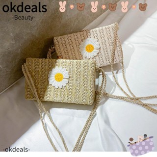 OKDEALS กระเป๋าถือ กระเป๋าสะพายไหล่ สะพายข้าง ใส่กล้องได้ ลายดอกเดซี่ แฟชั่นฤดูร้อน สําหรับสตรี