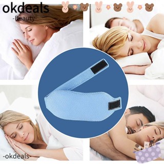 OKDEALS เข็มขัดรัดคอ โพลีเอทิลีน ป้องกันการนอนกรน สีดํา สีฟ้า สําหรับดูแลสุขภาพ