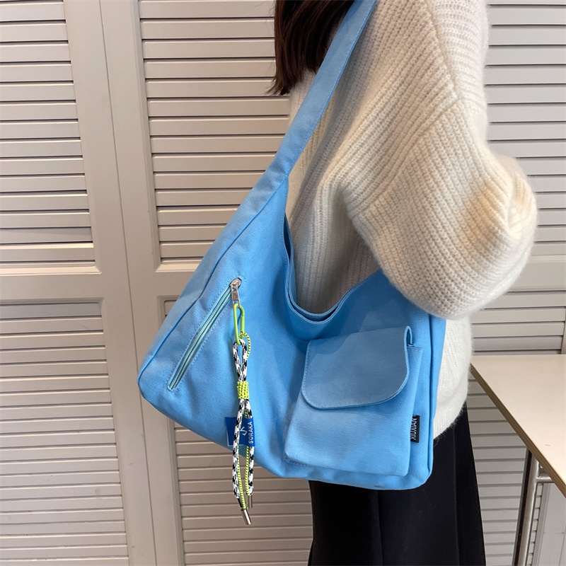 【ONE BAG】วรรณกรรมเยาวชนหญิงกระเป๋าผ้าใบความจุขนาดใหญ่ - รูปที่ 3