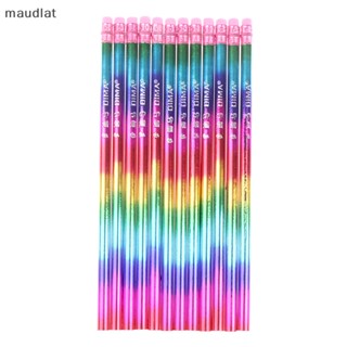 Maud ดินสอไม้ ป้องกันฝน เป็นมิตรกับสิ่งแวดล้อม สีสดใส สําหรับโรงเรียน 12 ชิ้น