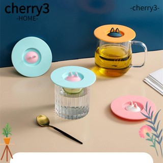 Cherry3 ฝาครอบแก้วกาแฟ รูปหูแมว ใช้ซ้ําได้