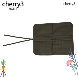 Cherry3 กระเป๋าใส่แปรง สีน้ํามัน สีน้ํา สีเขียวทหาร ม้วนเก็บได้ ​กระเป๋าวาดภาพ