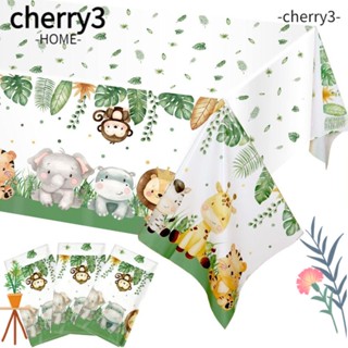 CHERRY3 ผ้าปูโต๊ะ ลายสัตว์ป่า ซาฟารี ขนาดใหญ่ 108x180 นิ้ว สําหรับตกแต่งปาร์ตี้ 3 ชิ้น