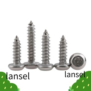 LANSEL สกรูหัวปุ่มกด สเตนเลส ทรงกลม กันขโมย สีเงิน สําหรับแทมเปอร์ 50 ชิ้น