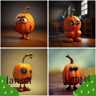 Lansel ฟักทองผี ฟักทองเรซิ่น สีเหลือง สําหรับตกแต่งโต๊ะ ของขวัญฮาโลวีน กลางแจ้ง