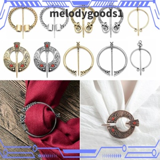 Melodygoods1 เข็มกลัดไวกิ้ง เครื่องประดับแฟชั่น สีเงิน / ทอง ผ้าพันคอ เสื้อคลุมอัลลอยด์ อินเทรนด์ ลําลอง