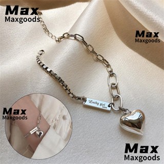 Maxg สร้อยข้อมือโซ่ เงิน 925 แบบหนา อินเทรนด์ สําหรับงานปาร์ตี้