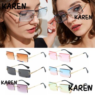 Karen แว่นตากันแดด UV400 ทรงสี่เหลี่ยมผืนผ้า แฟชั่นฤดูร้อน สําหรับผู้หญิง และผู้ชาย 2020