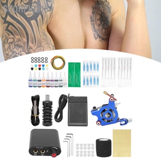 Scorpio313 10 Wraps Tattoo Coil Machine Kit Mini Power Supply ชุดเครื่องสักที่สมบูรณ์แบบสำหรับผู้เริ่มต้น 90-265V