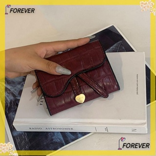 FOREVER กระเป๋าสตางค์ใบสั้น หนัง PU ทรงคลัทช์ ใส่บัตรได้หลายใบ สไตล์เรียบง่าย