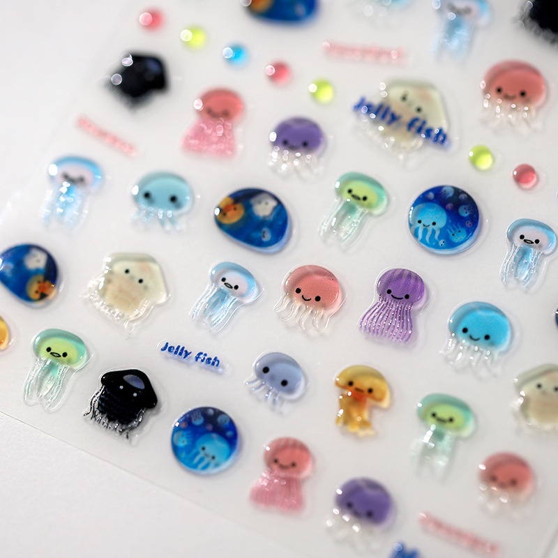 SESAME สติ๊กเกอร์ติดเล็บ 5D ลายแมงกะพรุน M130 อุปกรณ์แต่งเล็บ