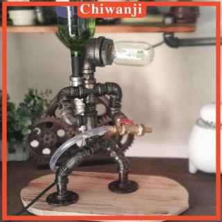 [Chiwanji] โคมไฟตั้งโต๊ะ รูปหุ่นยนต์ Steampunk สําหรับร้านอาหาร