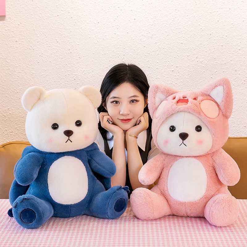 ของขวัญวาเลนไทน์ ใหม่ ตุ๊กตาหมีเท็ดดี้ พร้อมหมวก สตรอเบอร์รี่ ของขวัญวันเกิด สําหรับเด็ก