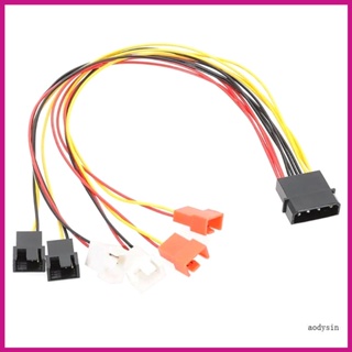 Aod 4Pin Molex เชื่อมต่อ 12V 7V 5V คอมพิวเตอร์ พัดลมระบายความร้อน ตัวแยก Y สายไฟ