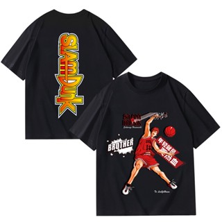 Slamdunk เสื้อยืด พิมพ์ลายดอกไม้ DTG SLAM Dunk Rukawa Maple Sakuragi สําหรับผู้ชาย ไซซ์ S-5XL