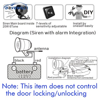 [Dovewill] ระบบเตือนภัย พลังงานสูง 12V สําหรับรถยนต์