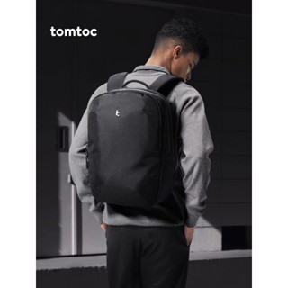 tomtoc city backpack computer bag 16-inch commuter simple backpack mens and womens anti-splashing business travel bag stone Black M size (20L)