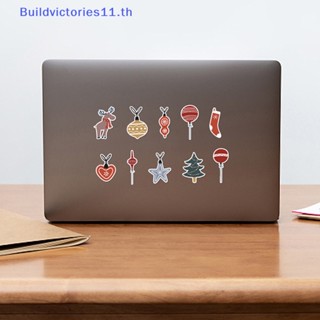 Buildvictories11 สติกเกอร์ ลายการ์ตูนคริสต์มาส สําหรับติดตกแต่งแล็ปท็อป โทรศัพท์มือถือ กระเป๋าเดินทาง ตู้เย็น DIY 50 ชิ้น