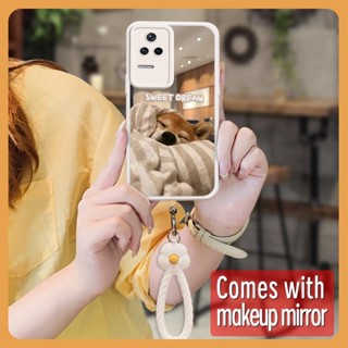 tulip Makeup mirror Phone Case For Redmi K40S/Xiaomi Poco F4 5G youth Mirror surface Raised lens Liquid silicone texture