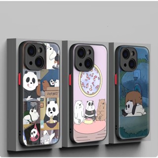 เคสโทรศัพท์มือถือนิ่ม กันเลนส์ ลาย we bare bears น่ารัก สําหรับ iPhone 12 13 Plus 14 Pro Max SXC19