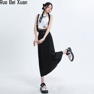 Ruo Bei Xuan ผู้หญิงใหม่กระโปรงหางปลายีนส์เอวสูงออกแบบแพคเกจความรู้สึกสะโพกกระโปรง