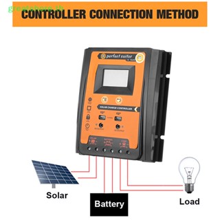 Greatshore PWM อุปกรณ์ควบคุมการเก็บประจุพลังงานแสงอาทิตย์ 12 24V 30 50 70A Dual USB 5V LCD TH