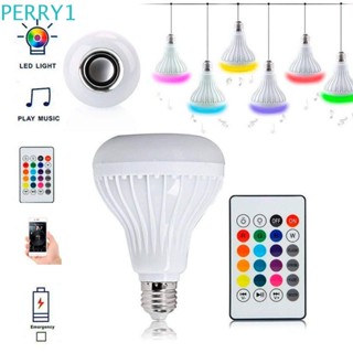 Perry หลอดไฟ RGB บลูทูธ E27 12W หรี่แสงได้ พร้อมรีโมตคอนโทรล สําหรับตู้เสื้อผ้า