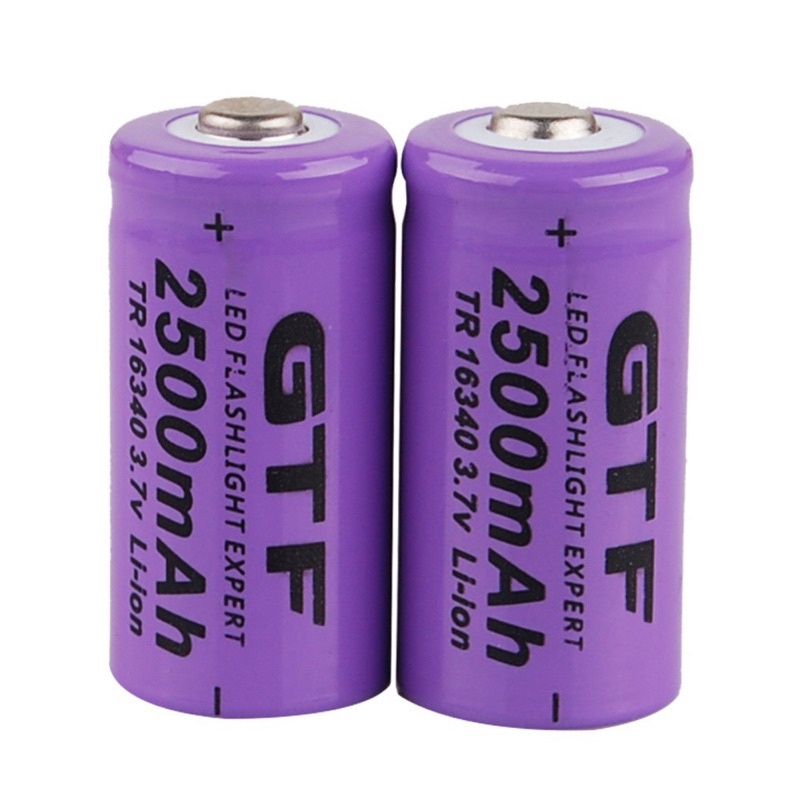 คุ้มมาก แบตเตอรี่ GTF Universal 16340 2500mAh 3.7V พร้อมส่งในไทยมือหนึ่ง