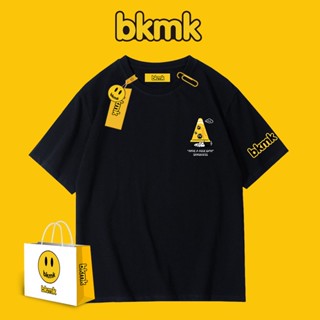 Bkmk เสื้อยืดแขนสั้น ผ้าฝ้าย ทรงหลวม สไตล์วินเทจ แฟชั่นฤดูร้อน สําหรับผู้ชาย และผู้หญิง