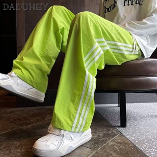 DaDuHey🔥  2023 New Summer Thin Fashion Loose Jogger Pants Casual Pants Mens and Womens Dopamine Wear American Retro All-Match Striped Sports Pants