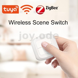 Tuya Zigbe/WiFi 2 Gang สวิตช์ฉากแอพ รีโมตคอนโทรล ไร้สาย ใช้พลังงานต่ํา