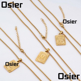 Osier1 จี้ตัวอักษร สีทอง 14K หรูหรา เครื่องประดับ สําหรับผู้ชาย และผู้หญิง