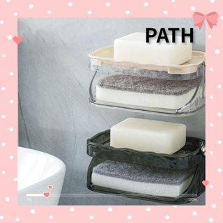 Path จานวางสบู่ แบบพลาสติก สองชั้น ระบายน้ําได้ สําหรับติดผนังห้องน้ํา