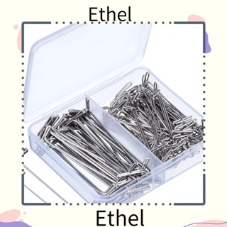 Ethel1 หมุดสเตนเลส ทรงตัว T สีเงิน 1&amp;2 นิ้ว พร้อมกล่อง สําหรับถักนิตติ้ง 150 ชิ้น